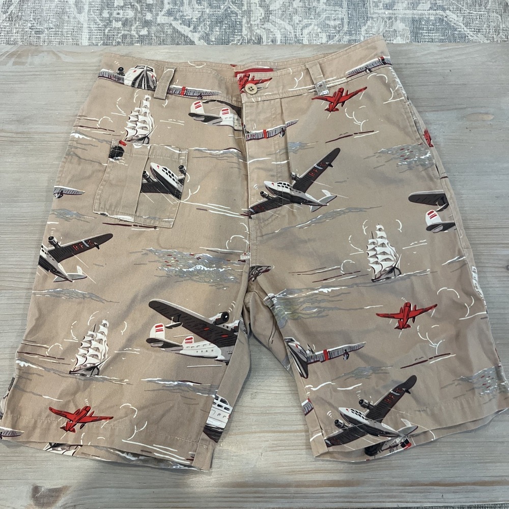 2007 Supreme NYC Planes Boat Airplane Shorts sz 30 Tan